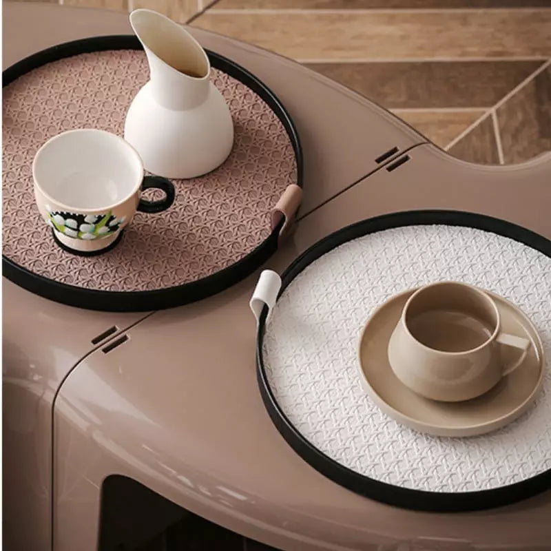 Bandeja Decorativa Redonda Banheiro/Sala com Alça Homedec