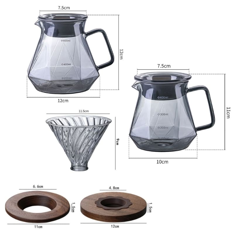 Bule de Café Vidro Borossilicato Coador de Café Hario V60 Homedec