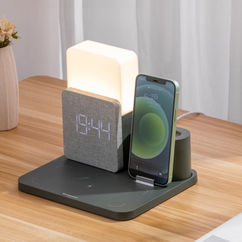 Carregador por Indução Luminária de Mesa e Despertador Homedec