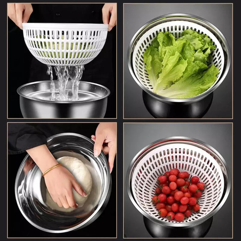 Centrifuga Secadora de Salada Bowl Inox Homedec