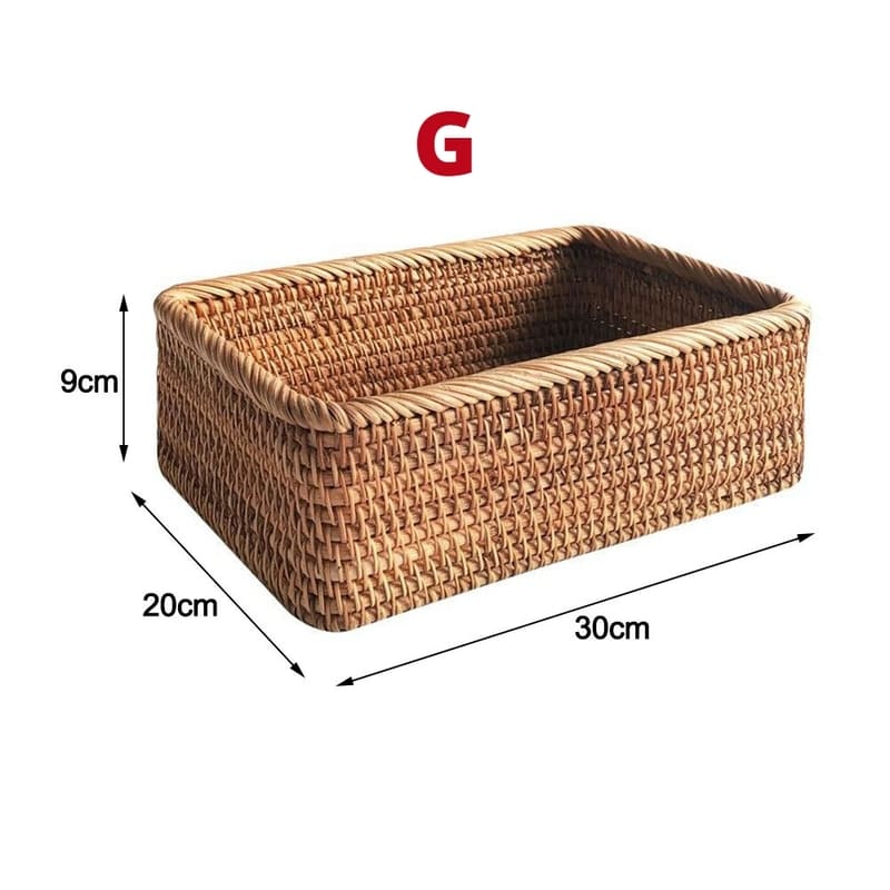 Cesto de Palha Rattan Feito a Mão Homedec