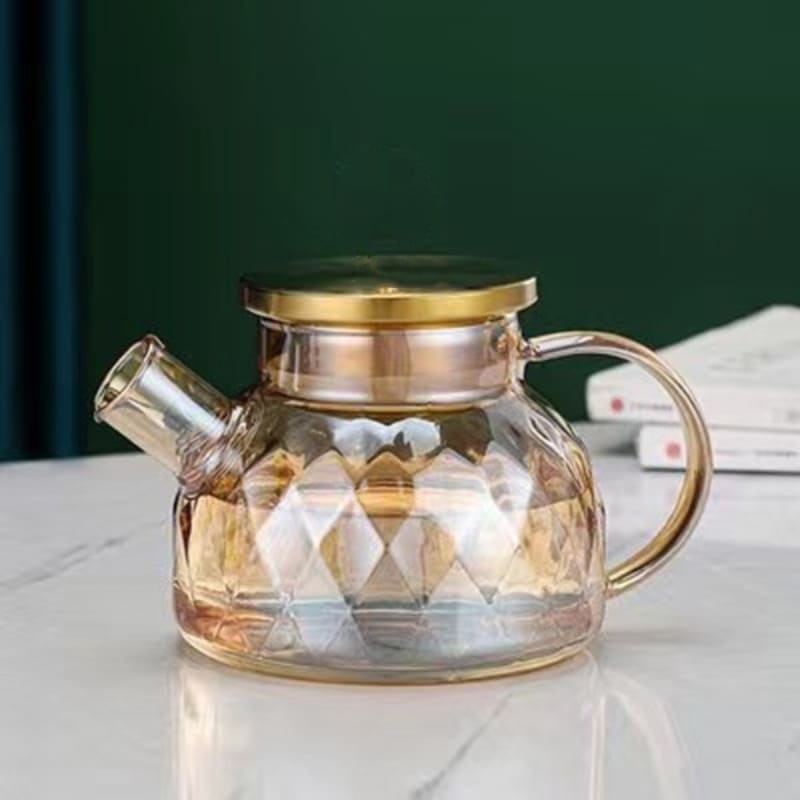 Chaleira de Vidro Borossilicato Tampa de Inox Diamond Homedec