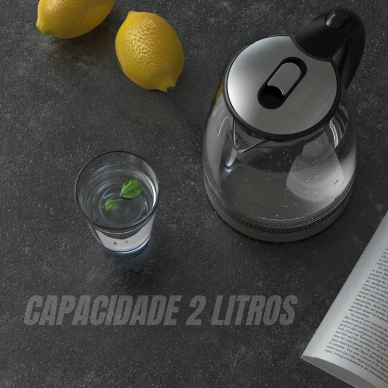 Chaleira Elétrica 2L Borossilicato 110v/220v Homedec