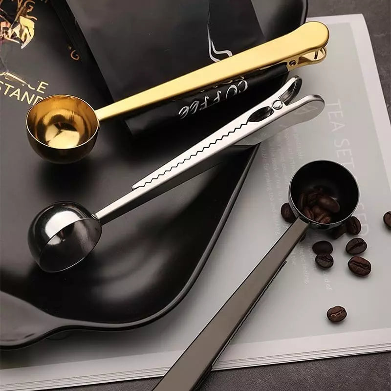 Colher para Café com Presilha Inox Prendedor de Embalagem Homedec