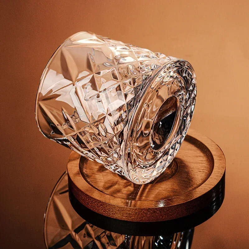 Copo de Whisky Cristal com Base Rotativo Bar em Casa Homedec