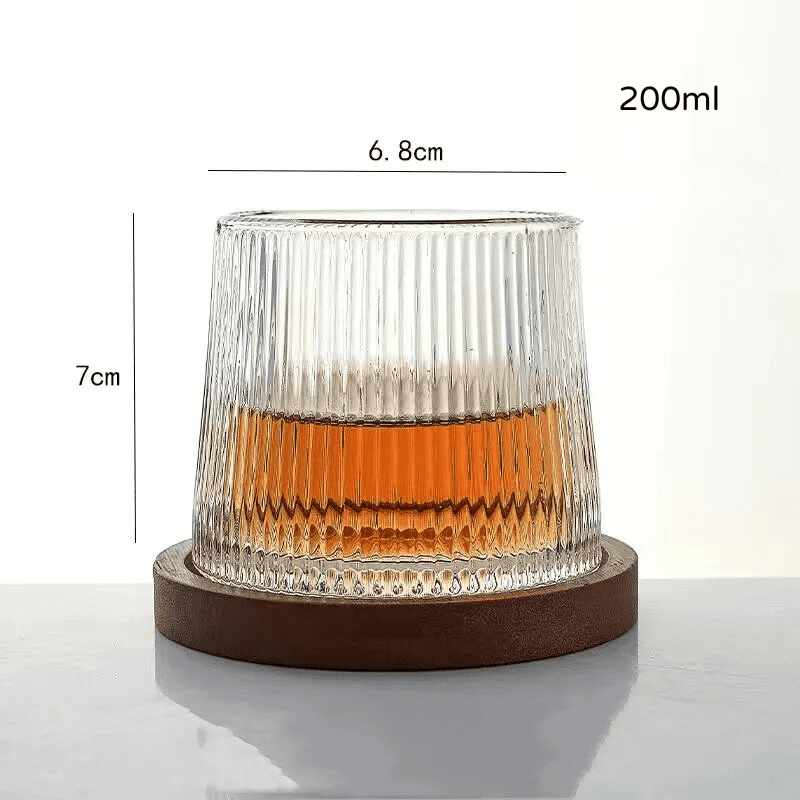 Copo de Whisky Cristal com Base Rotativo Bar em Casa Homedec