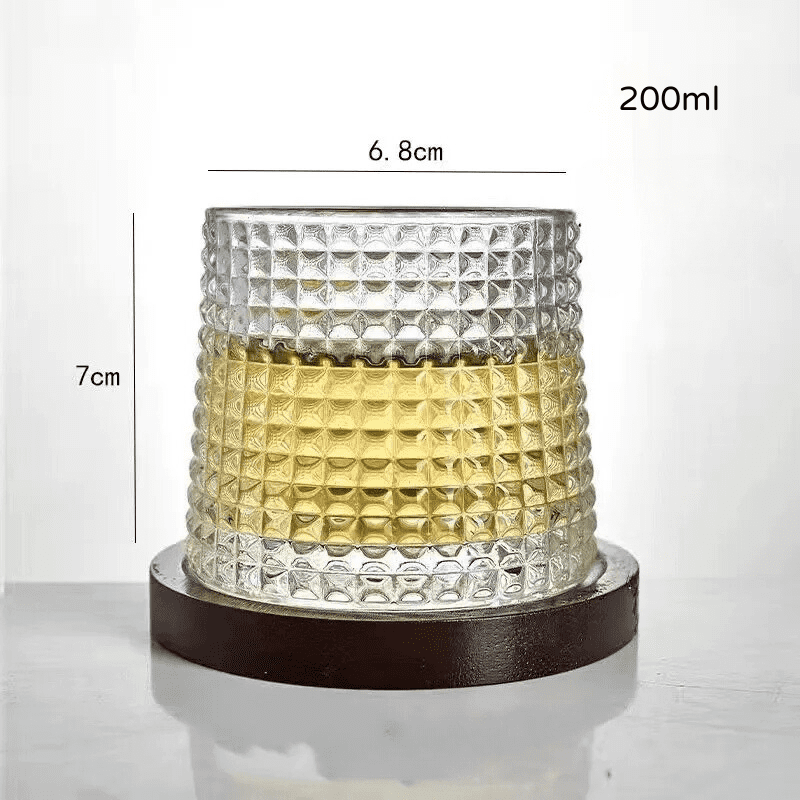 Copo de Whisky Cristal com Base Rotativo Bar em Casa Homedec