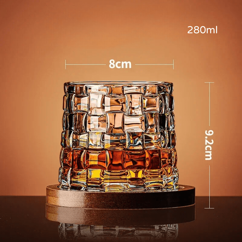 Copo de Whisky Cristal com Base Rotativo Bar em Casa Homedec