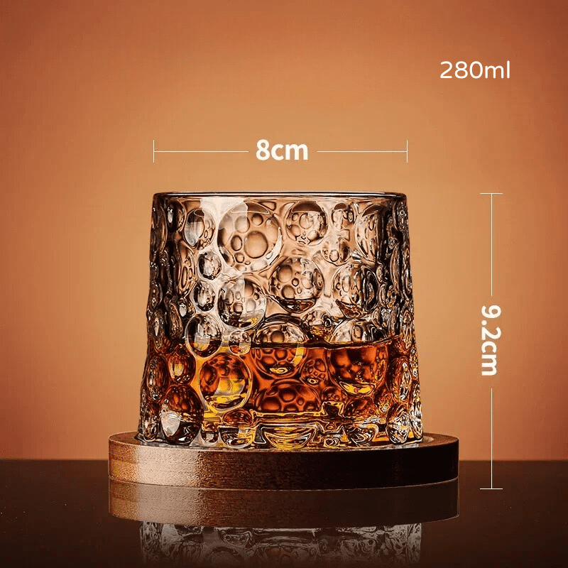 Copo de Whisky Cristal com Base Rotativo Bar em Casa Homedec