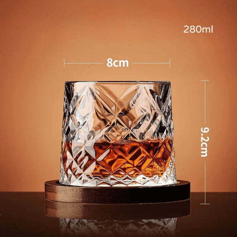 Copo de Whisky Cristal com Base Rotativo Bar em Casa Homedec