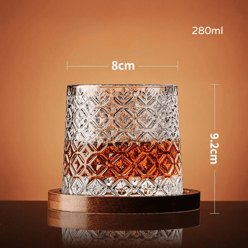 Copo de Whisky Cristal com Base Rotativo Bar em Casa Homedec