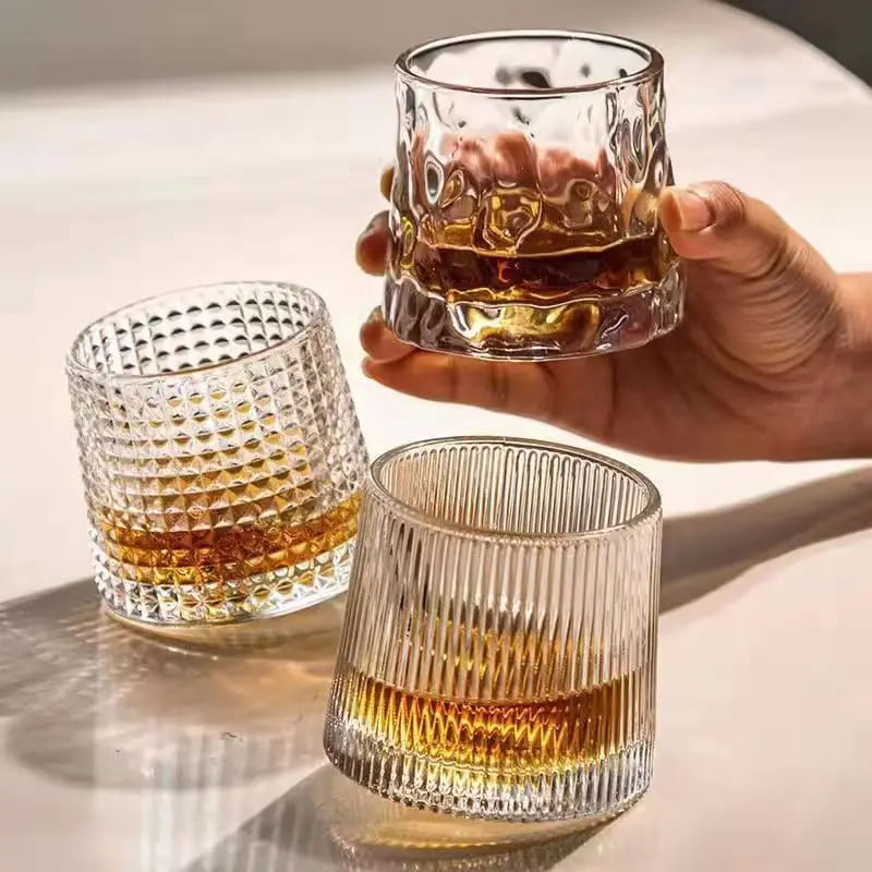 Copo de Whisky Cristal com Base Rotativo Bar em Casa Homedec