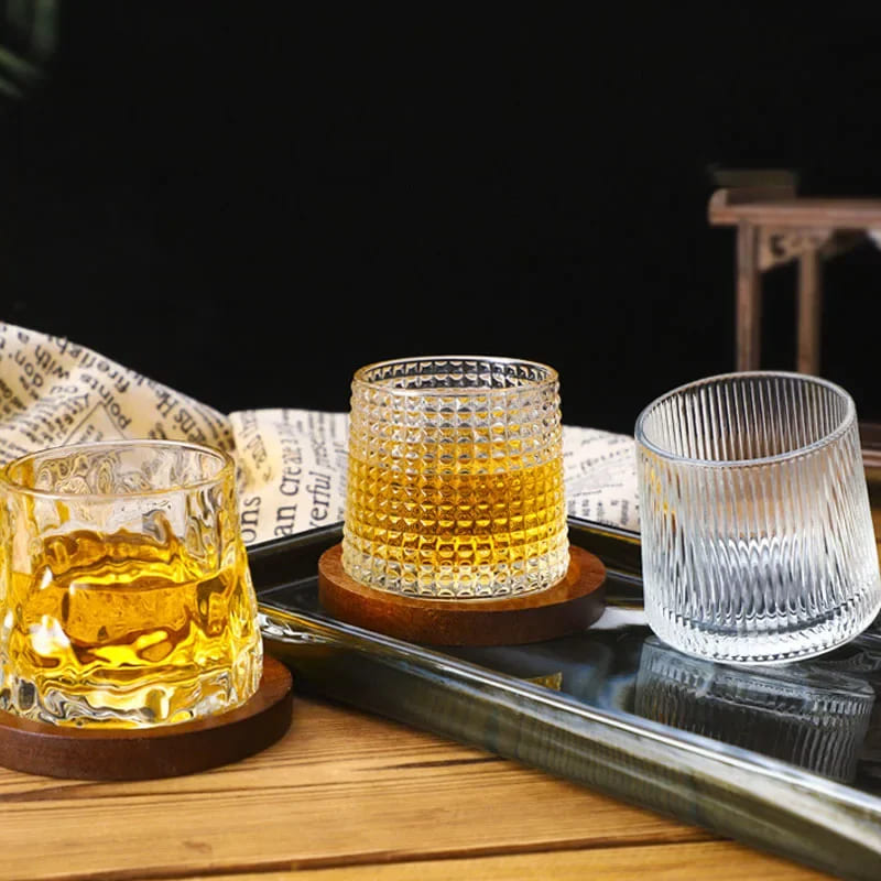 Copo de Whisky Cristal com Base Rotativo Bar em Casa Homedec