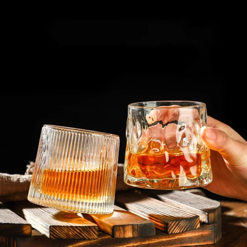 Copo de Whisky Cristal com Base Rotativo Bar em Casa Homedec