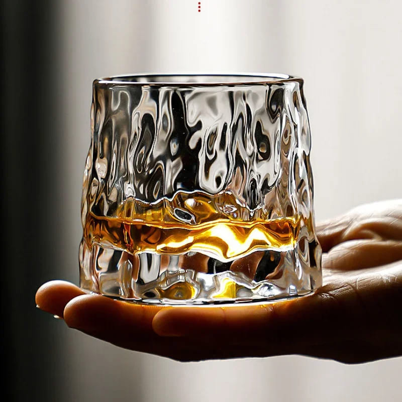Copo de Whisky Cristal com Base Rotativo Bar em Casa Homedec