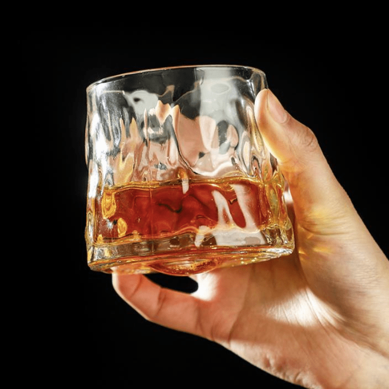 Copo de Whisky Cristal com Base Rotativo Bar em Casa Homedec