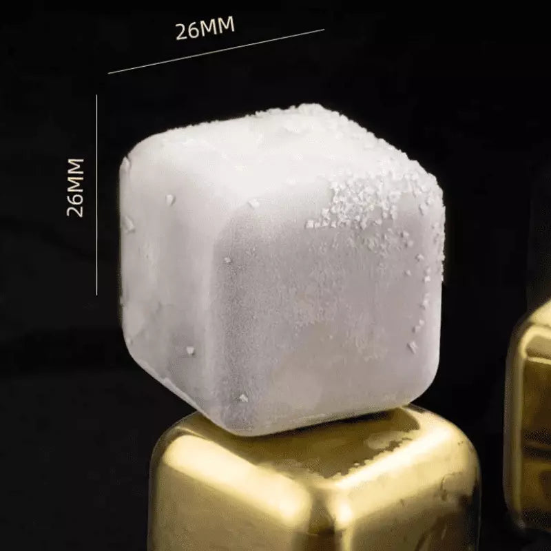 Cubos de Gelo Aço Inox Dourado com Pegador Homedec
