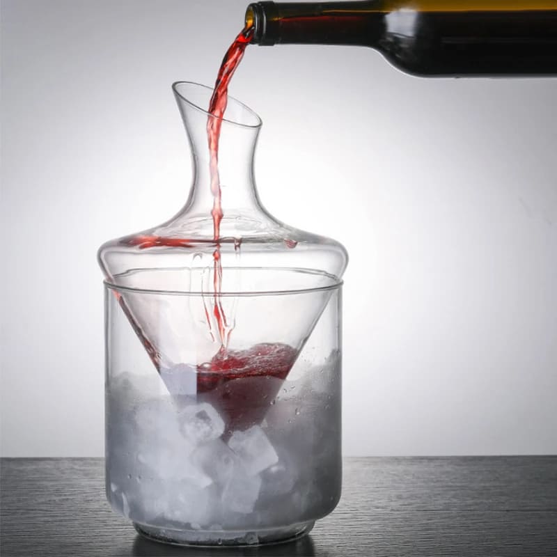 Decanter de Vinho e Whisky Balde de Gelo Vidro Bar Homedec