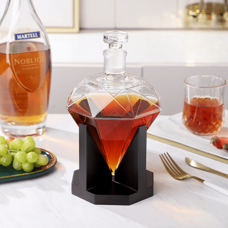 Decanter de Vinho e Whisky Vidro Diamante Home Bar Homedec