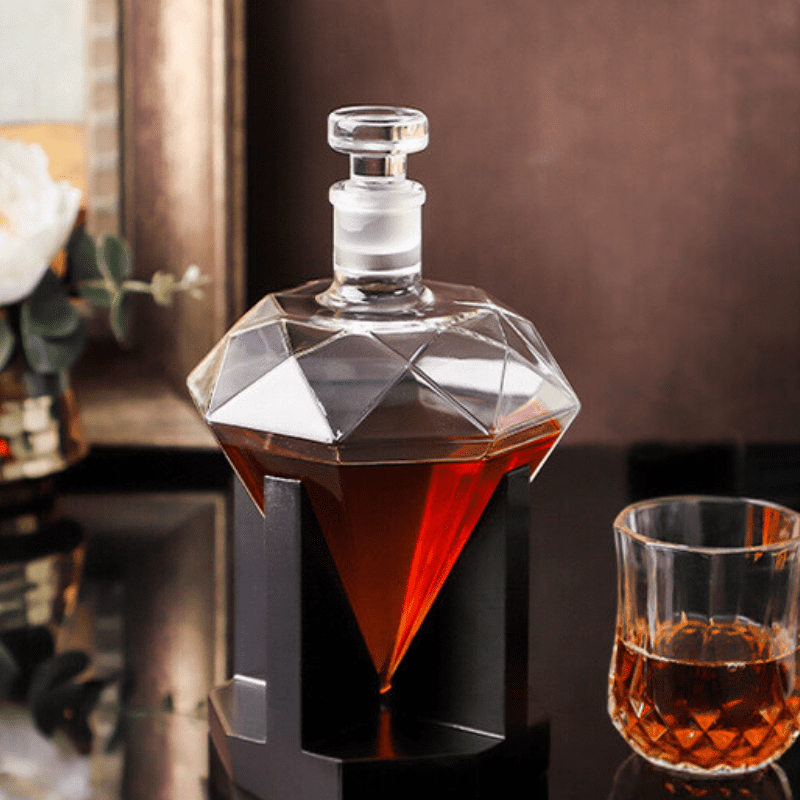 Decanter de Vinho e Whisky Vidro Diamante Home Bar Homedec