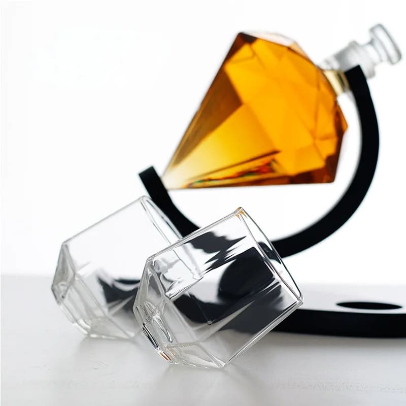 Decanter de Vinho e Whisky Vidro Diamante Home Bar Homedec
