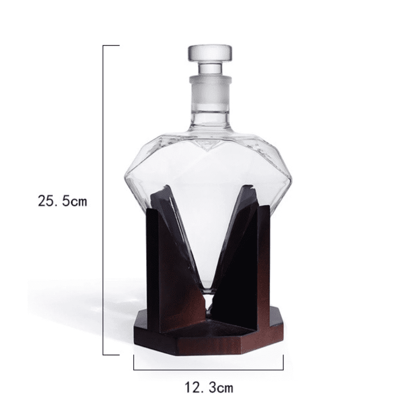Decanter de Vinho e Whisky Vidro Diamante Home Bar Homedec