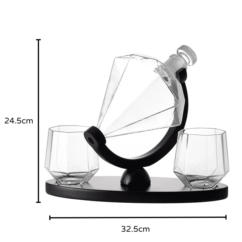 Decanter de Vinho e Whisky Vidro Diamante Home Bar Homedec