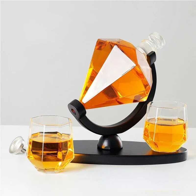 Decanter de Vinho e Whisky Vidro Diamante Home Bar Homedec
