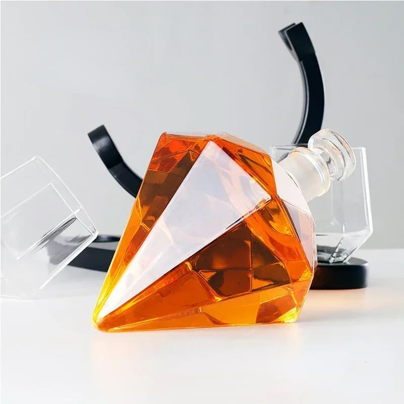 Decanter de Vinho e Whisky Vidro Diamante Home Bar Homedec