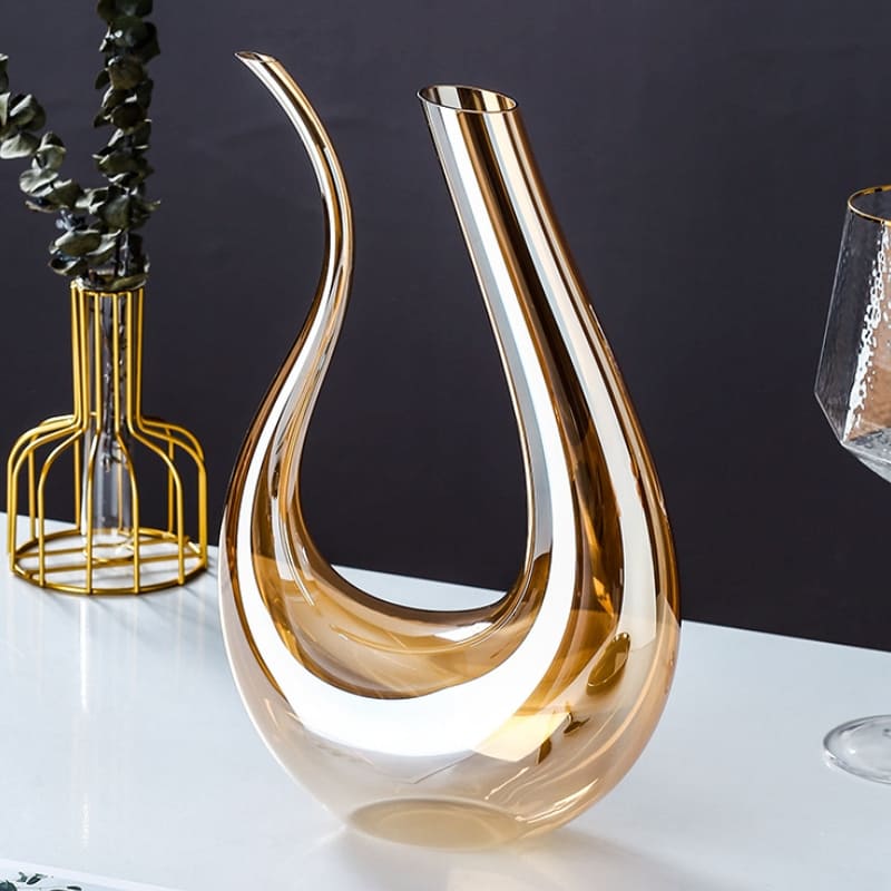 Decanter de Vinho Recipiente de Vidro Cisne Decantador Ambar Homedec