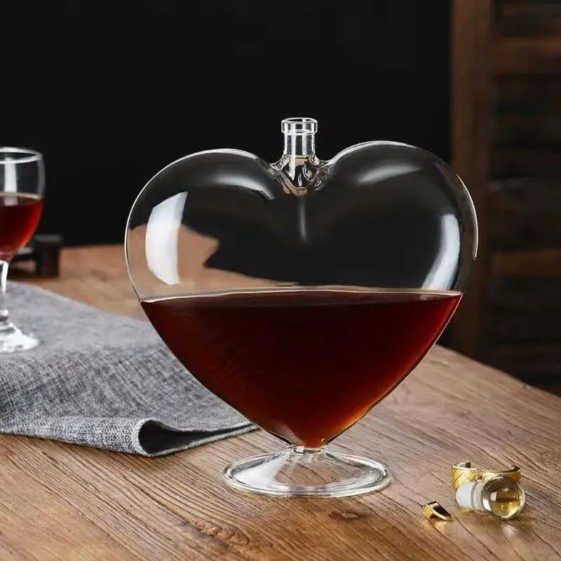 Decanter de Vinho Whisky Coração Vidro Bar em Casa Homedec