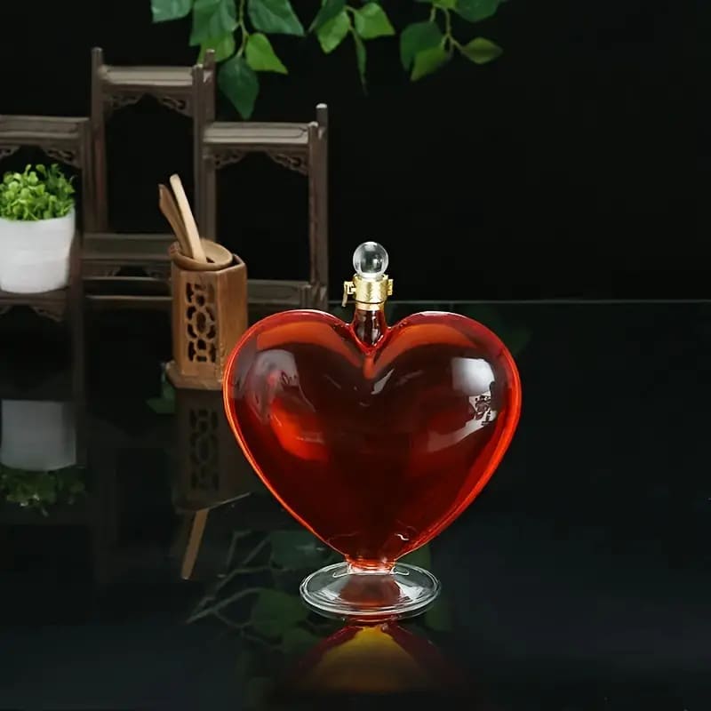 Decanter de Vinho Whisky Coração Vidro Bar em Casa Homedec