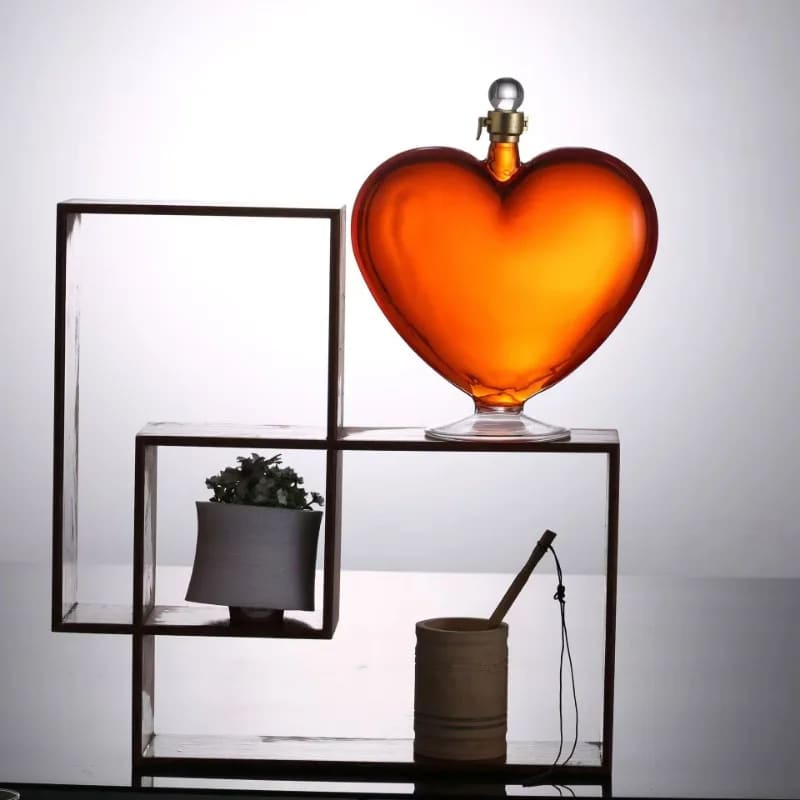Decanter de Vinho Whisky Coração Vidro Bar em Casa Homedec