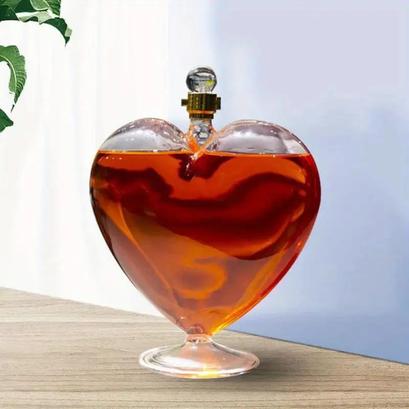 Decanter de Vinho Whisky Coração Vidro Bar em Casa Homedec