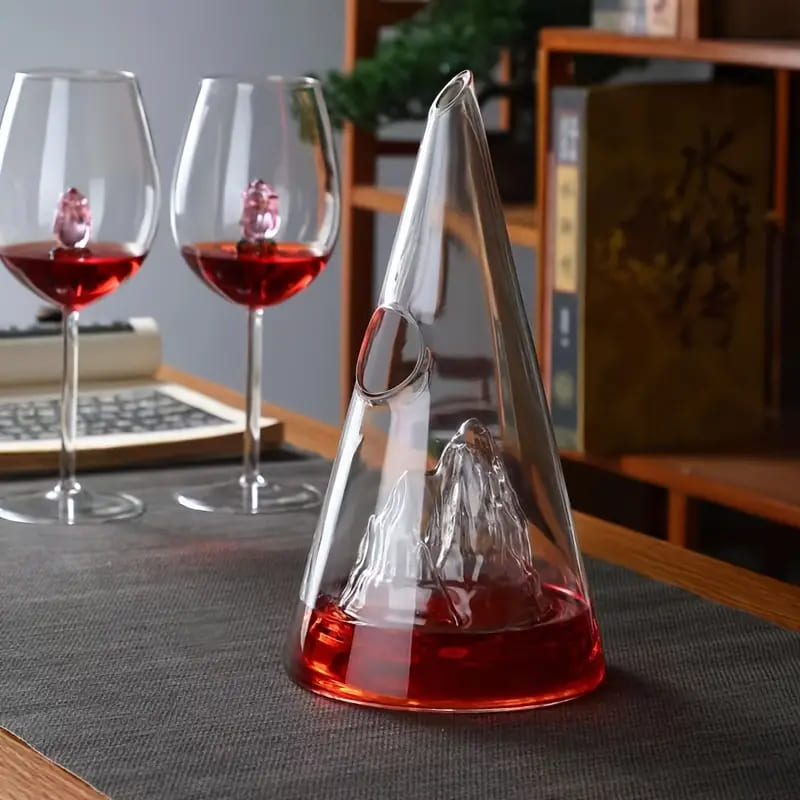 Decanter de Vinho Whisky Vidro Pirâmide Bar em Casa Homedec