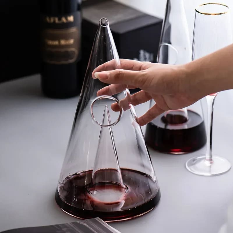 Decanter de Vinho Whisky Vidro Pirâmide Bar em Casa Homedec