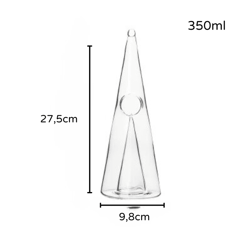 Decanter de Vinho Whisky Vidro Pirâmide Bar em Casa Homedec