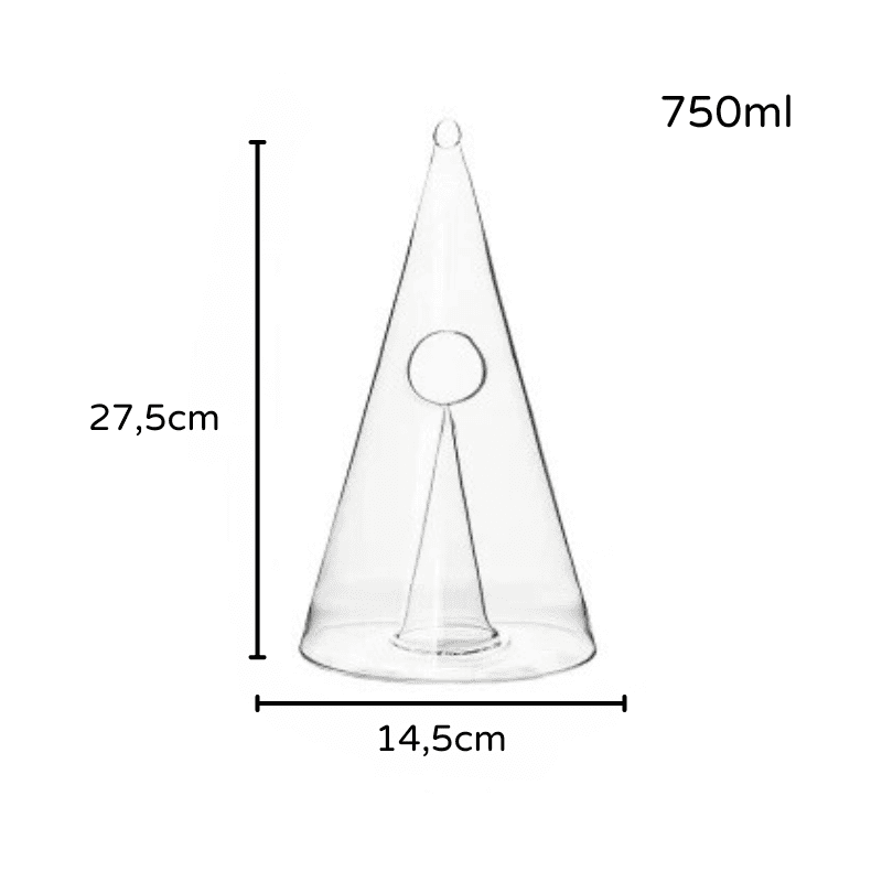 Decanter de Vinho Whisky Vidro Pirâmide Bar em Casa Homedec