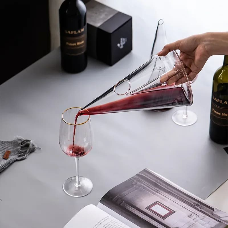 Decanter de Vinho Whisky Vidro Pirâmide Bar em Casa Homedec