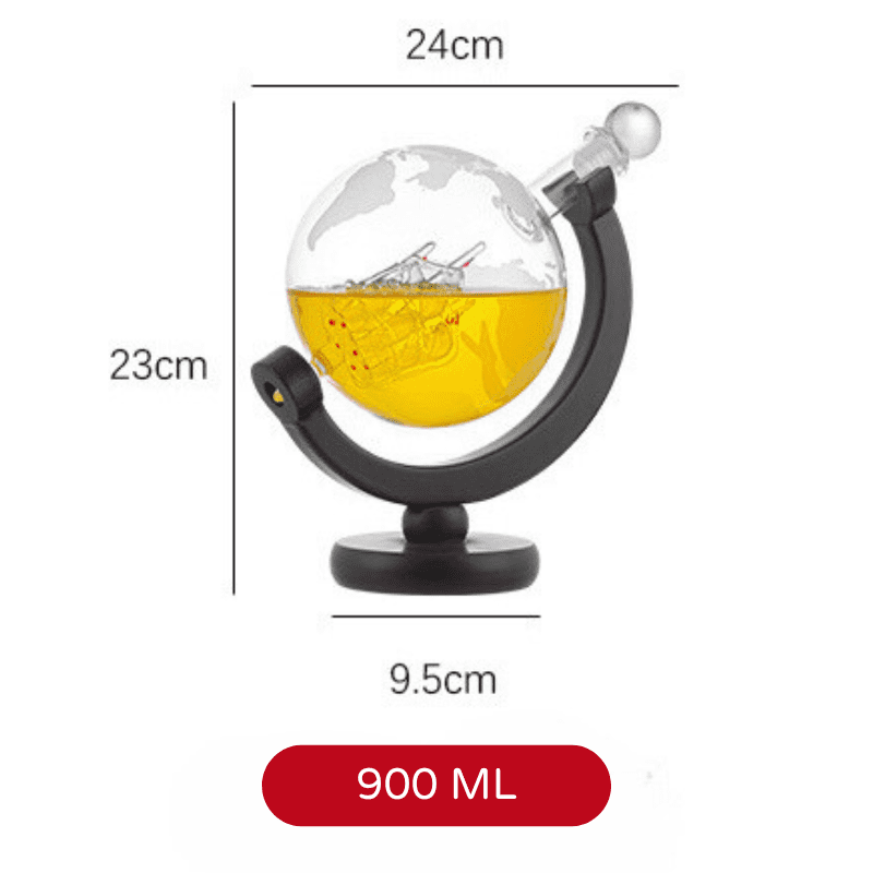 Decanter Whisky Globo Conjunto Recipiente de Vidro Homedec