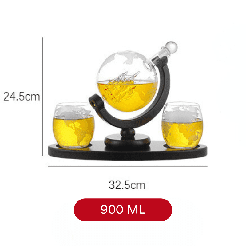 Decanter Whisky Globo Conjunto Recipiente de Vidro Homedec