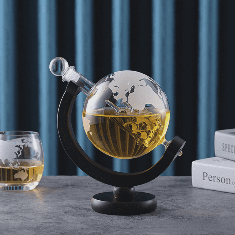 Decanter Whisky Globo Conjunto Recipiente de Vidro Homedec