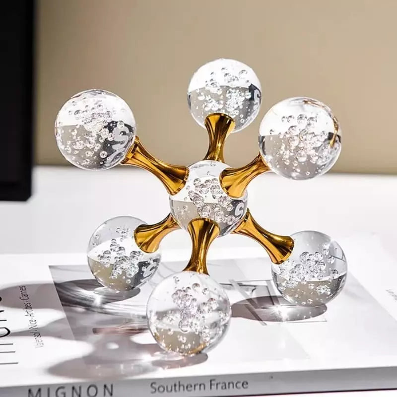 Decoração de Mesa de Cristal Moderna Ornamento Molécula Homedec