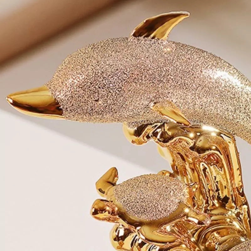 Decoração de Mesa de Luxo Cerâmica Estátua de Golfinhos Homedec