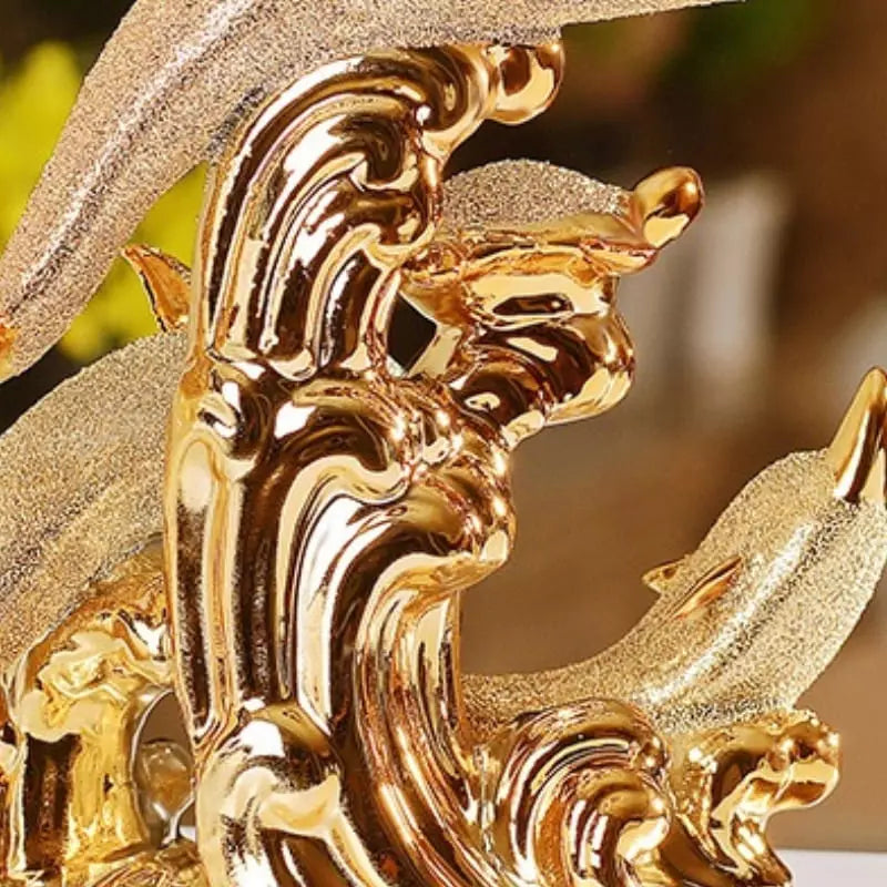 Decoração de Mesa de Luxo Cerâmica Estátua de Golfinhos Homedec