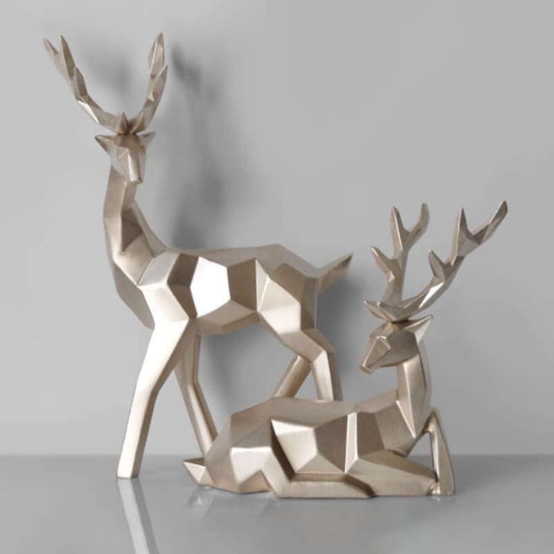 Decoração de Mesa de Resina Estátua Cervo 2 Peças Homedec