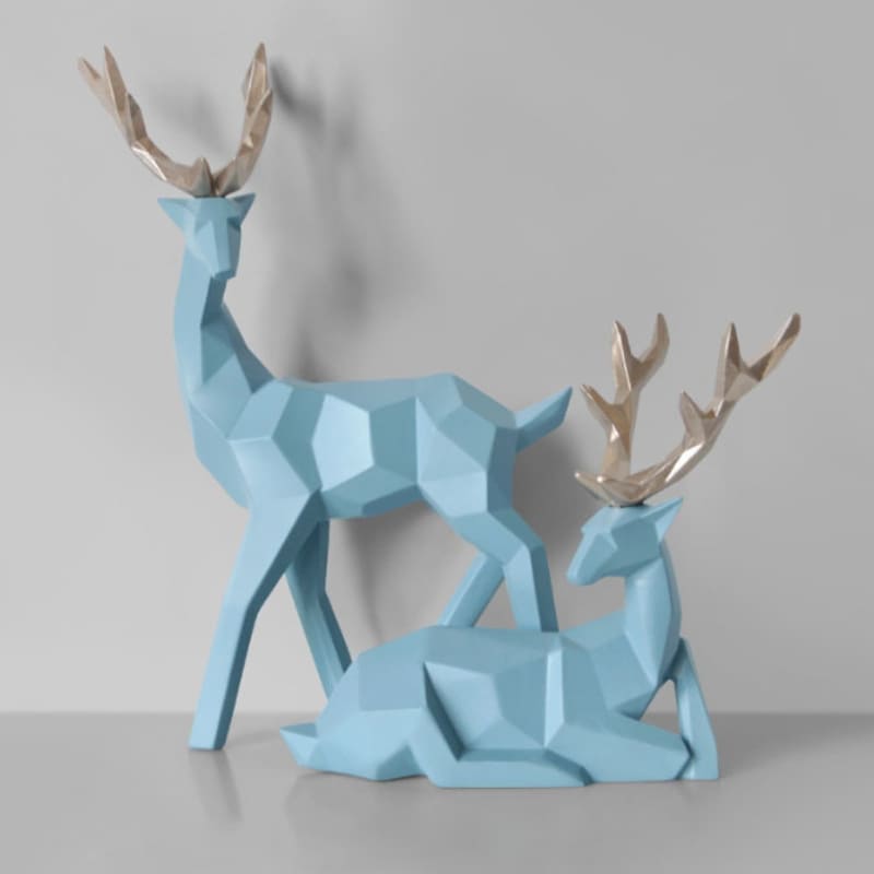 Decoração de Mesa de Resina Estátua Cervo 2 Peças Homedec