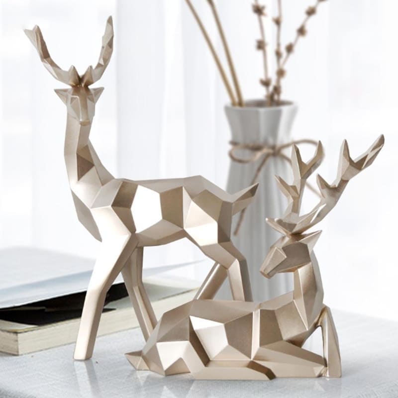 Decoração de Mesa de Resina Estátua Cervo 2 Peças Homedec