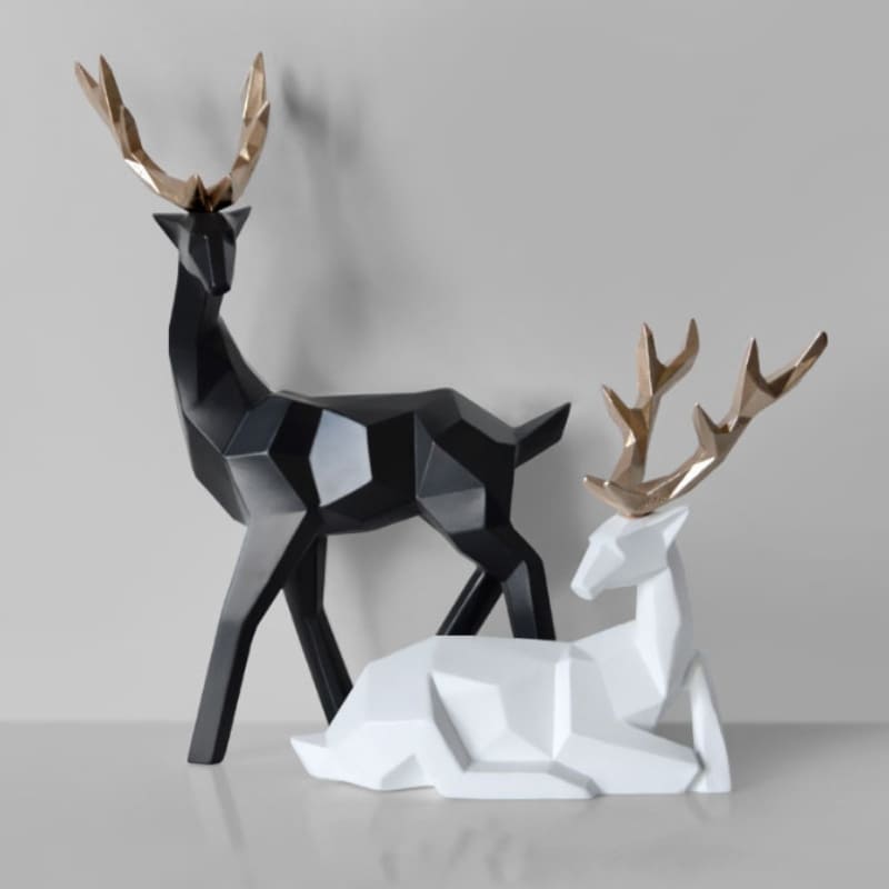Decoração de Mesa de Resina Estátua Cervo 2 Peças Homedec