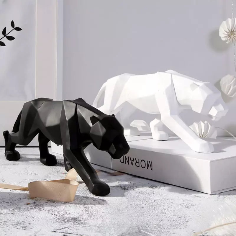 Decoração de Mesa de Resina Estátua Leopardo Homedec